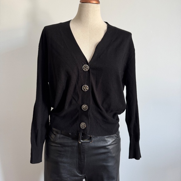 Zara - Black Button Down Knit Cardigan - Picture 4 of 7